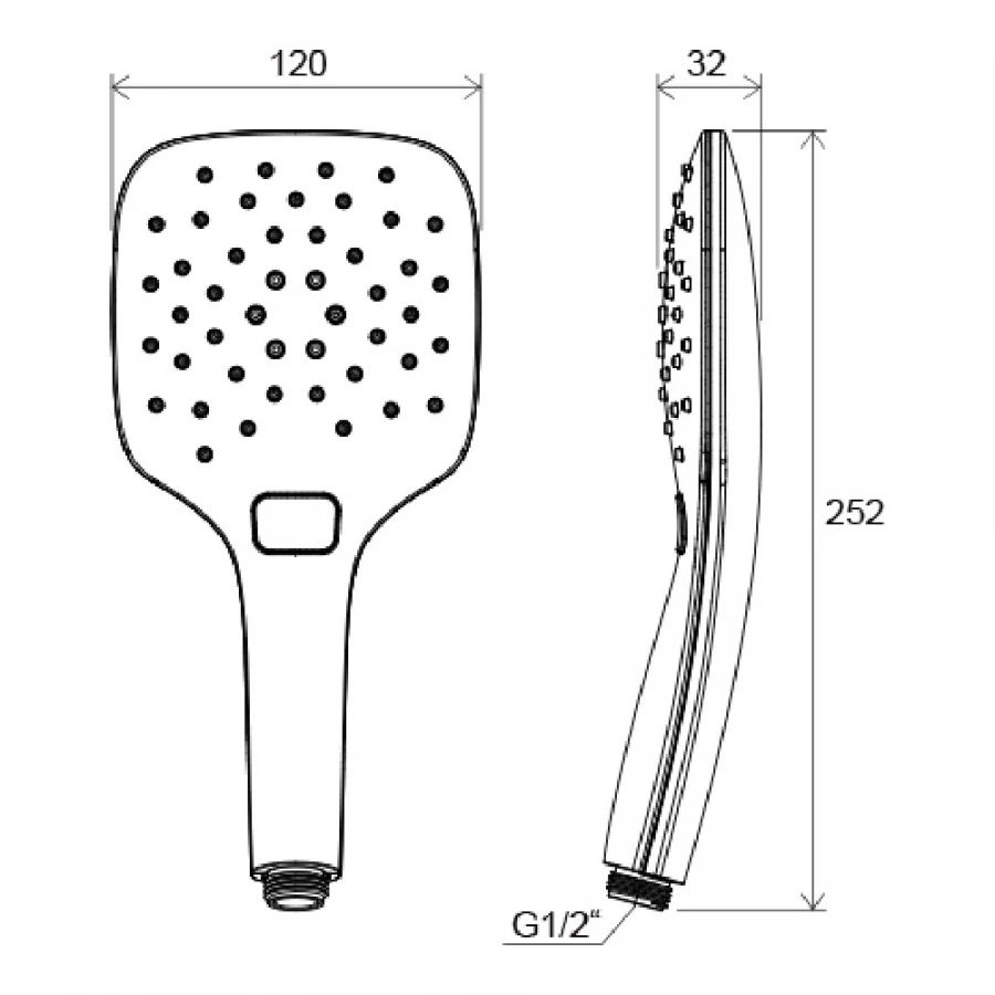 Душевая лейка Ravak Air 1 функция 959.00 хром X07P350 120 мм