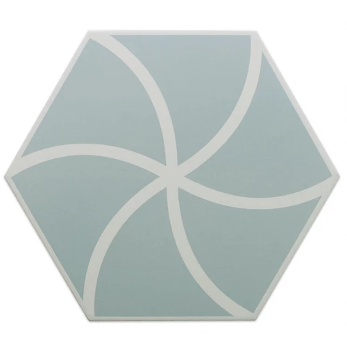 Керамогранит DNA Tiles Фэнси Wавес Блуе / Fancy Waves Blue матовый голубой 127009 23х20 см