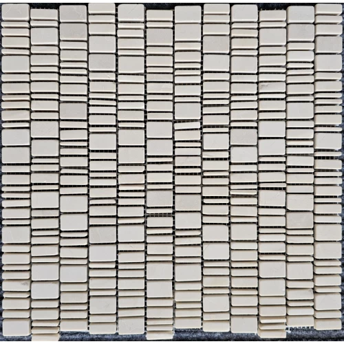 Мозаика Pixel mosaic Мрамор Cream Nova чип произвольный сетка Матовая Pix 318 31х30,7 см