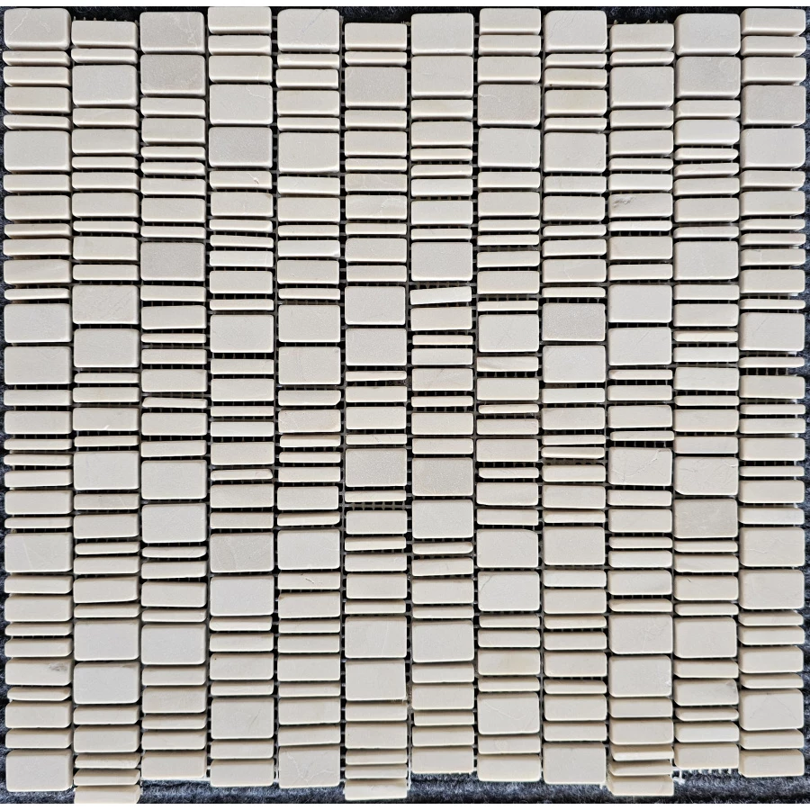 Мозаика Pixel mosaic Мрамор Cream Nova чип произвольный сетка Матовая Pix 318 31х30,7 см