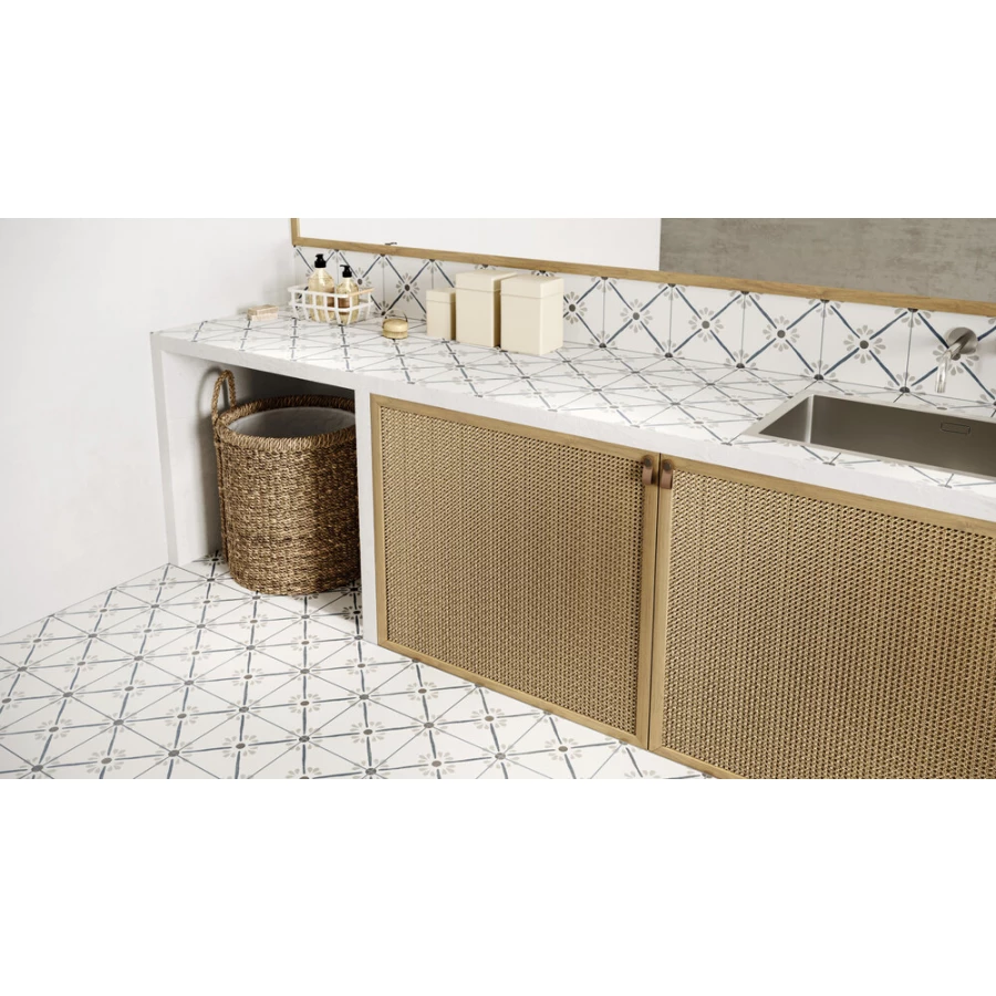 Керамогранит Harmony Peronda Provenza Blue Flower матовый многоцветный 3386037787 22,3х22,3 см