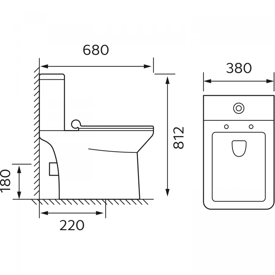 Унитаз-компакт Azario Glory напольный безободковый с быстросъемным сиденьем микролифт AZ-49 38х68х81.2 см