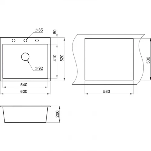 Кухонная мойка Granula 6001 пирит
