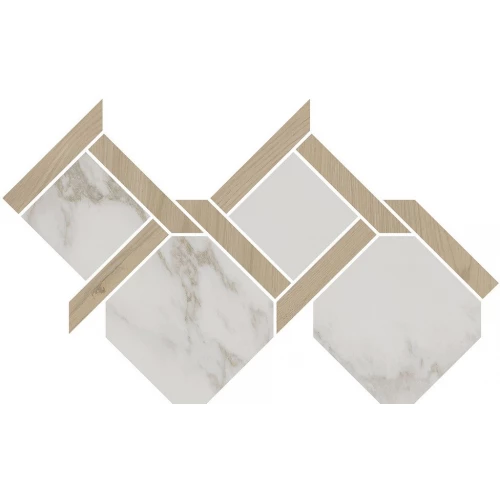 Керамогранит Kerama Marazzi Монте Тиберио Декор полуглянцевый белый ID169 48x29,5 см