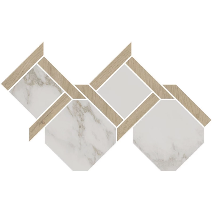 Керамогранит Kerama Marazzi Монте Тиберио Декор полуглянцевый белый ID169 48x29,5 см