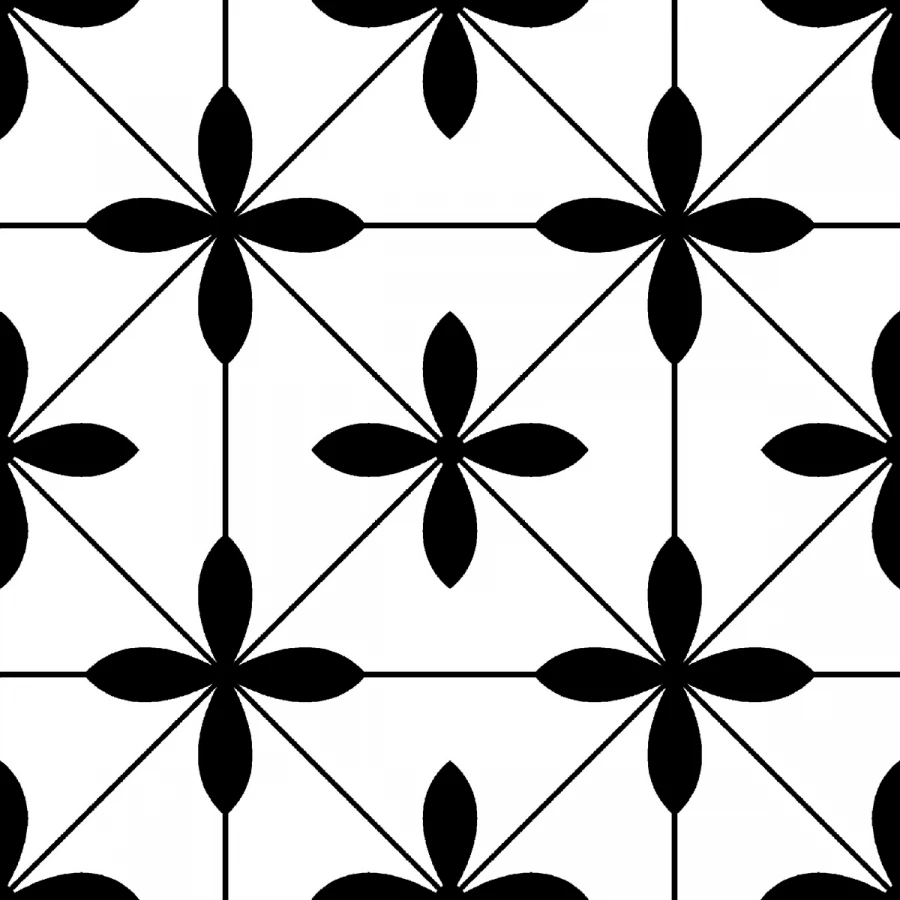 Керамогранит Motto Levels Bk Decor 1 матовый черно-белый N100071 20x20 см