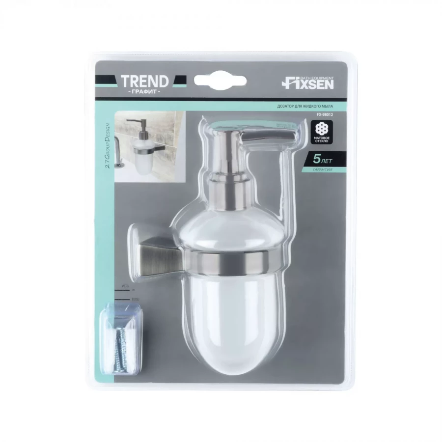 Дозатор для жидкого мыла Fixsen Trend Graphite FX-98012