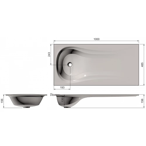 Раковина Raval Great Gre.08.100/W/Le 100х48,5 см