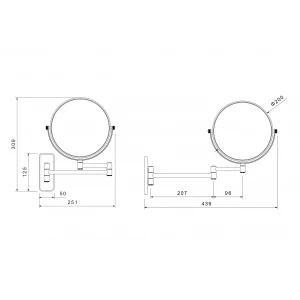 Зеркало косметическое настенное 3х AQ4910CR