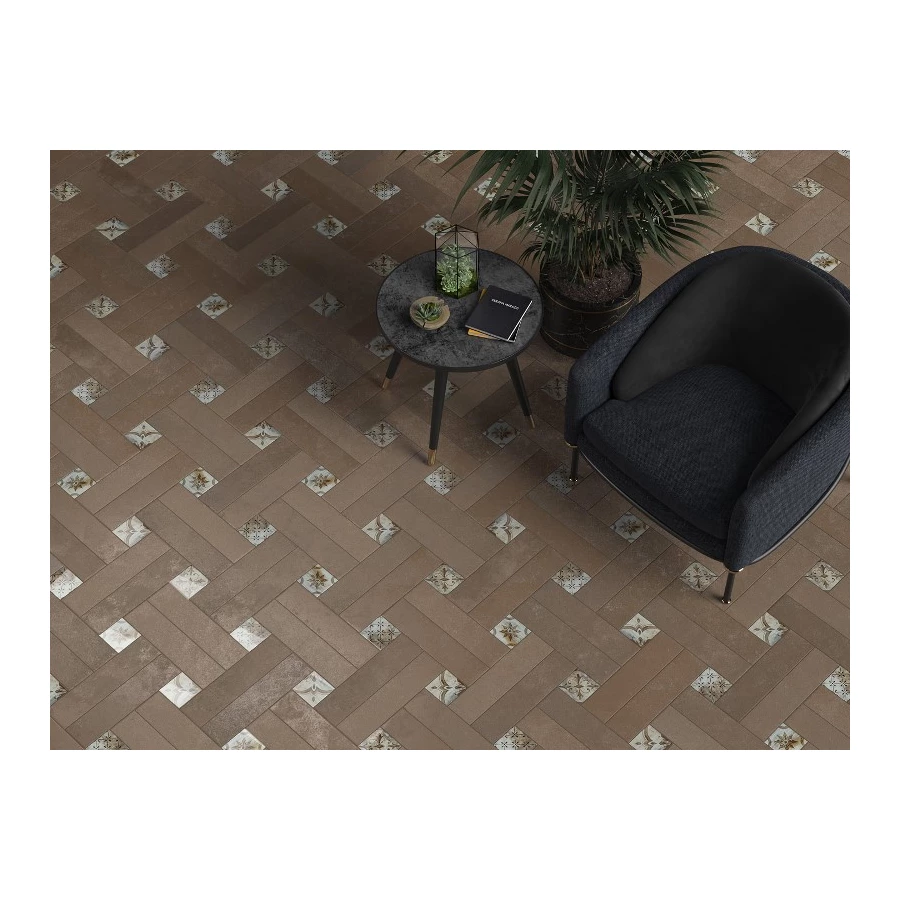 Декор настенный Kerama Marazzi Довиль 7 глянцевый коричневый VT\B232\1146 9,8x9,8 см