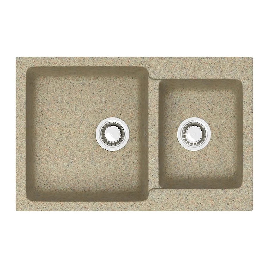 Кухонная мойка Azario Grand двойная искусственный мрамор цвет песочный CS00079905 76.5х50х19 см