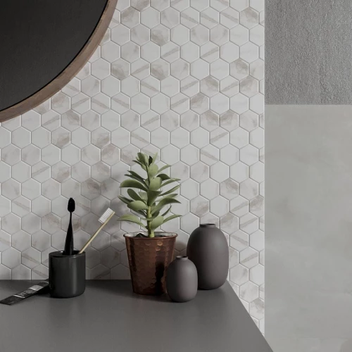 Мозаика Orro Mosaic Керамик Сота Статуарио 59х51 матовая белая 32,5х28,1 см