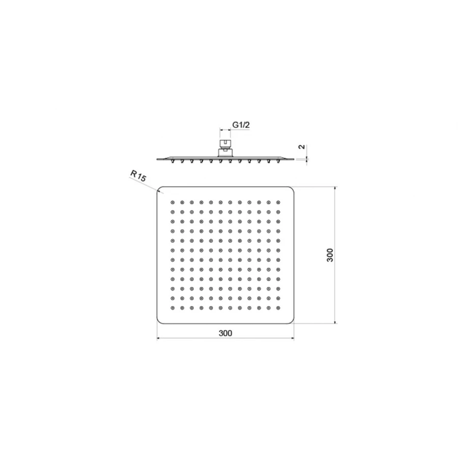 Квадратный верхний душ Aquatek AQ2074CR 300*300*2 мм