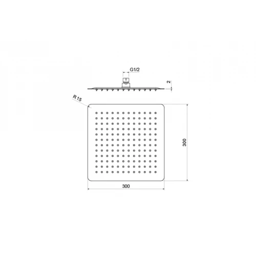 Квадратный верхний душ Aquatek AQ2074CR 300*300*2 мм