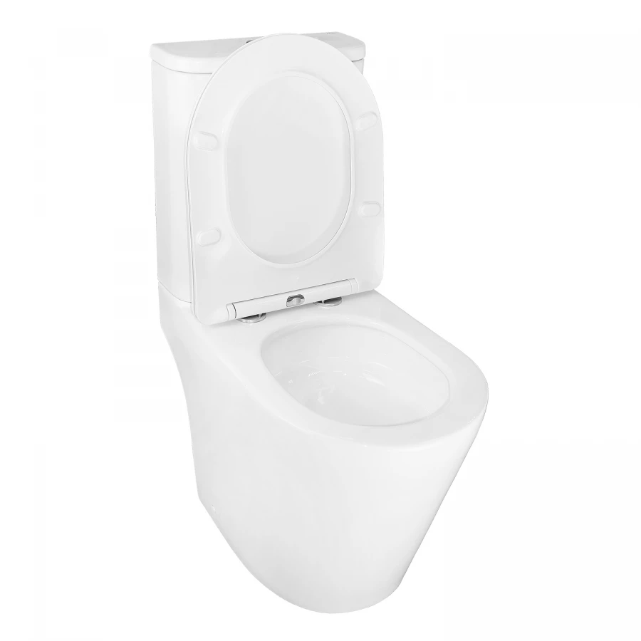 Унитаз-компакт Azario Berton напольный безободковый слив торнадо с быстросъемным сиденьем микролифт AZ-6093 38.5х61.5х80.5 см
