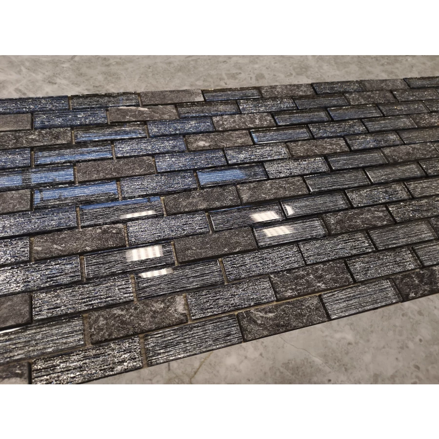 Мозаика из стекла и натурального камня LeeDo Ceramica Punaluu серо-черный 29,8x29,8 см