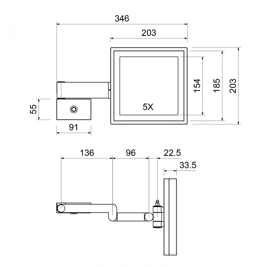 Зеркало Timo Selene с подсветкой золото матовое 17074/17 20.3x20.3 см