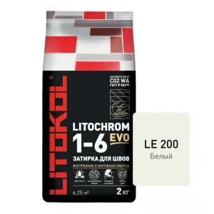 Затирка для швов Litokol Litochrom 1-6 EVO LE.200 Белый L0500180002 2 кг