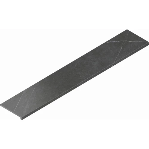 Ступень угловая правая из керамогранита Italon Метрополис Империал Блэк / Metropolis Imperial Black матовая черная 620070002207 160х33 см