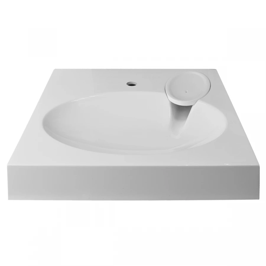 Раковина Azario Elegance new литьевой мрамор сифон в комплекте белая CS00086606 60х60х10 см