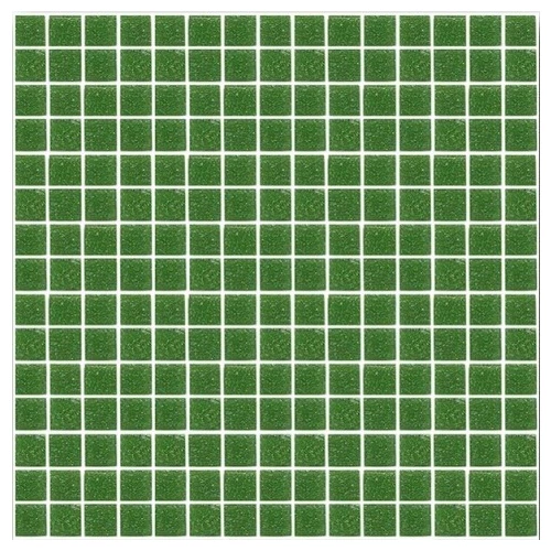 Стеклянная мозаика Rose Mosaic Gold Star сетка 1x1 глянцевая зеленая A25(2) 31,8х31,8 см