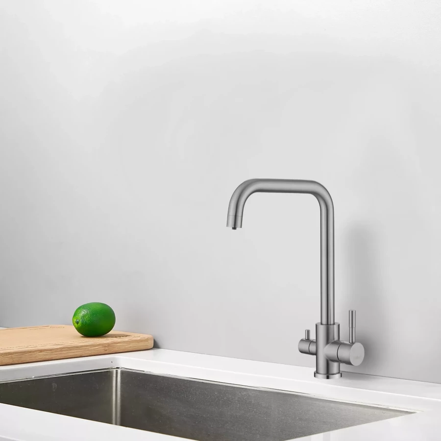 Смеситель Haiba для кухни с подключением фильтра воды хром HB76820