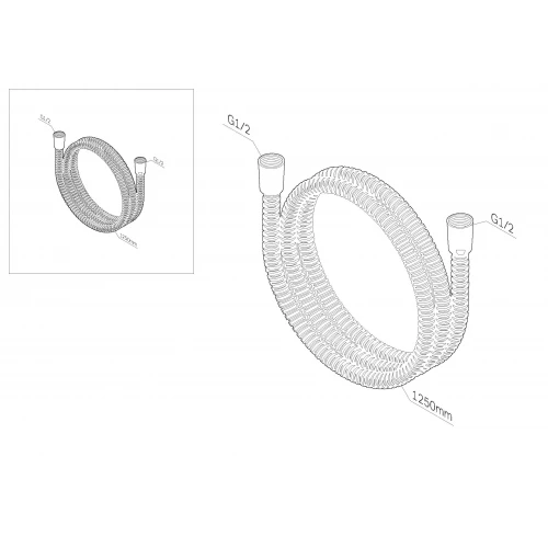 Шланг для душа Am Pm амрм Смесители F0412300 1250 мм