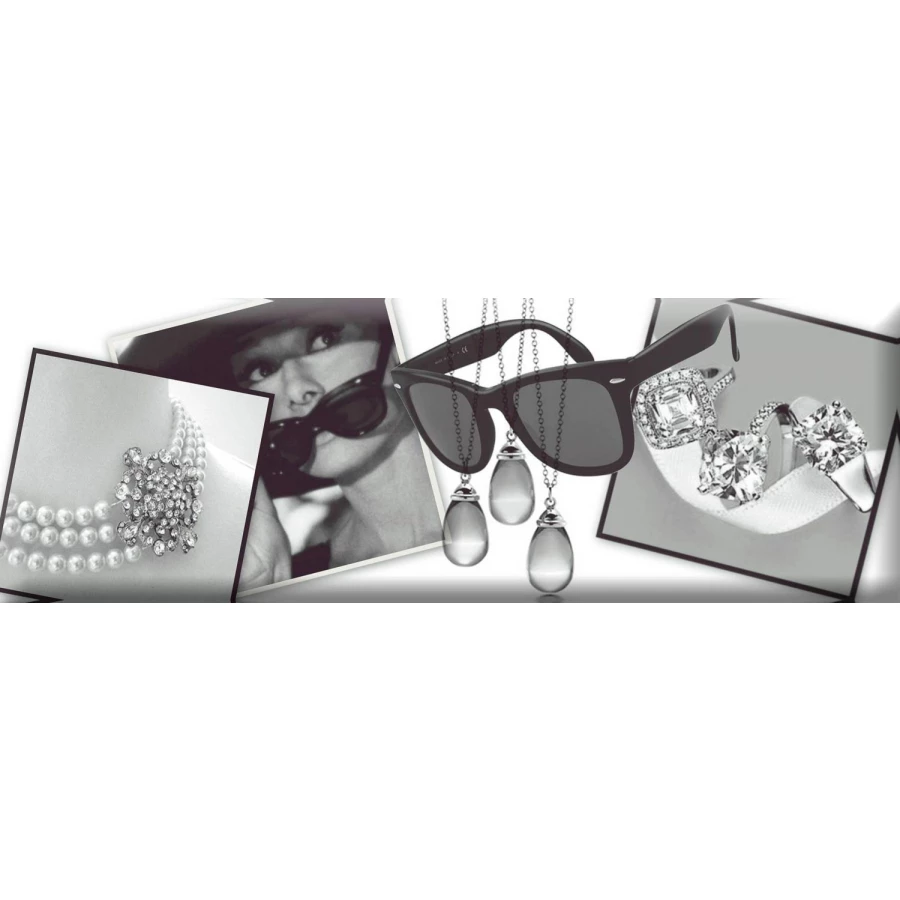 Плитка настенная Absolut Keramika Monocolor Decor Diamond 02 глянцевая серая AK1085 30х10 см