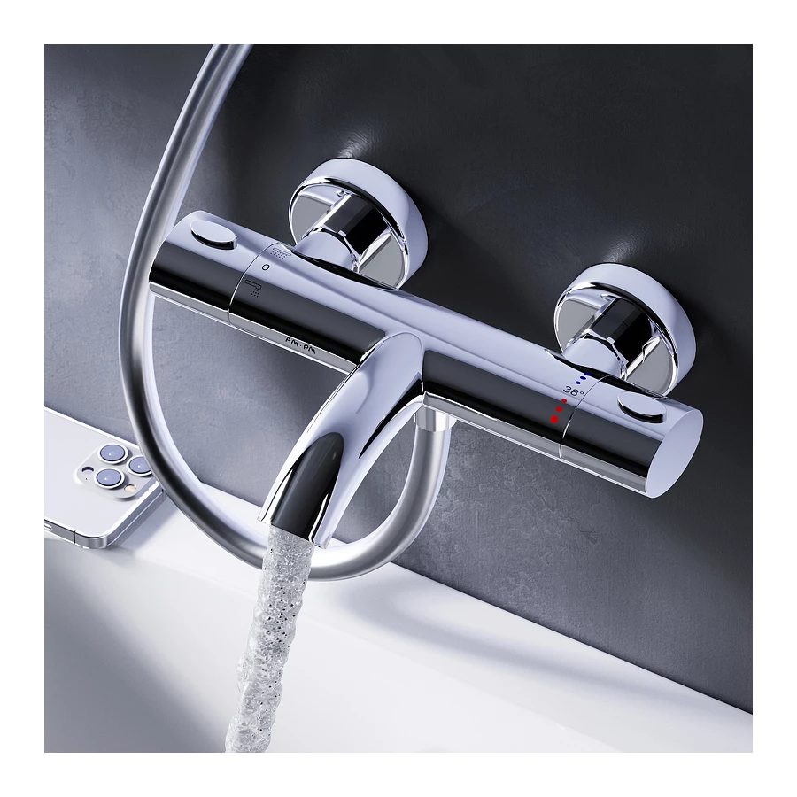 Смеситель для ванны и душа Am Pm Sense с термостатом F7550064