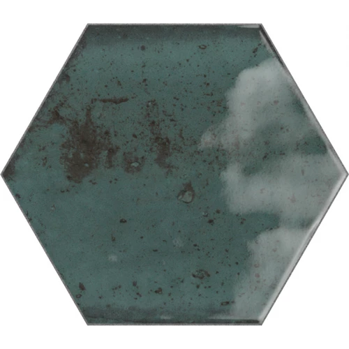Плитка керамическая Ribesalbes Хоуп Блуе Hеx Глоссы / Hope Blue Hex Glossy глянцевая синяя PT03128 17,3х15 см