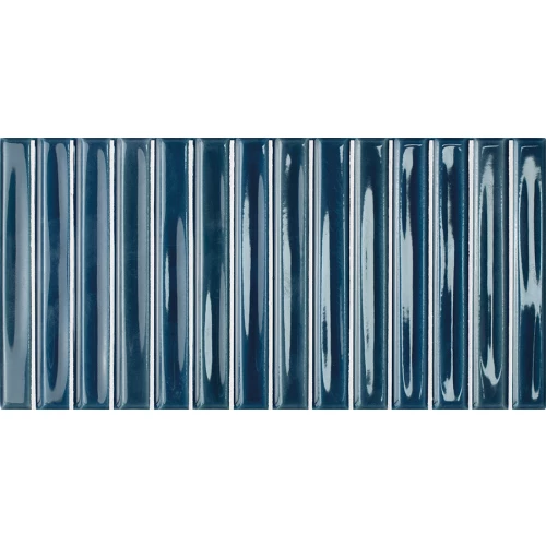 Плитка керамическая WOW Колор Ноутс Барс Индиго / Colour Notes Bars Indigo глянцевая синяя 133162 25х12,5 см
