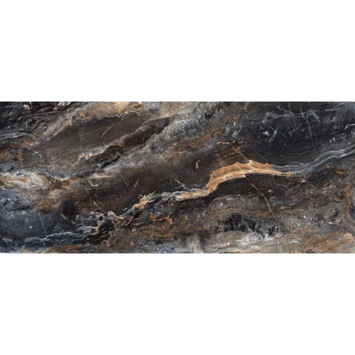 Керамогранит Neodom Titanium Lawa Nero Polished глянцевый черный N20340 280х120 см