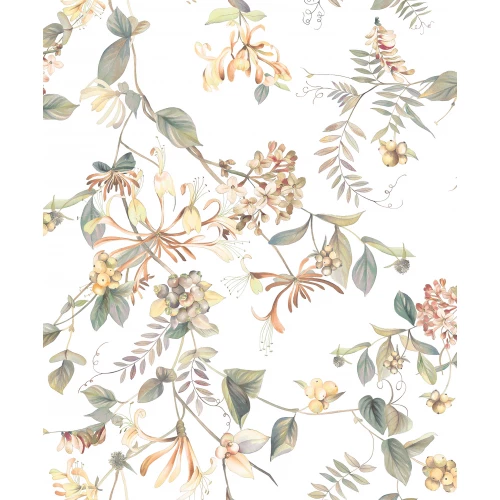 Обои флизелиновые Marburg Flora белые 47455 0,53х10,05 м