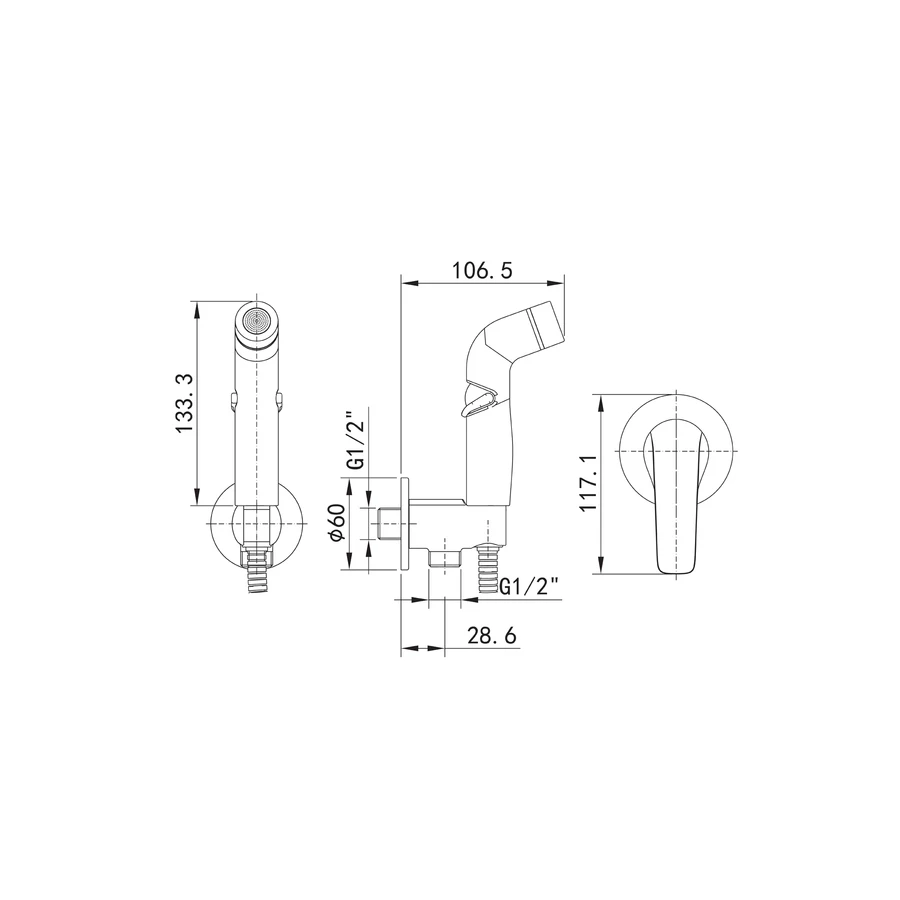 Смеситель с гигиеническим душем Iddis Ray RAYSBR2i08 хром