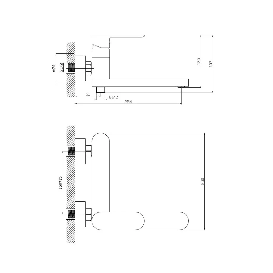Смеситель для ванны Haiba HB61590