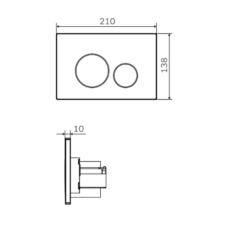 Клавиша для инсталляции пневматическая Am Pm Pro L пластик черный матовый I049038