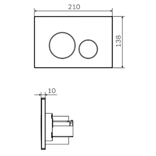 Клавиша для инсталляции пневматическая Am Pm Pro L пластик черный матовый I049038