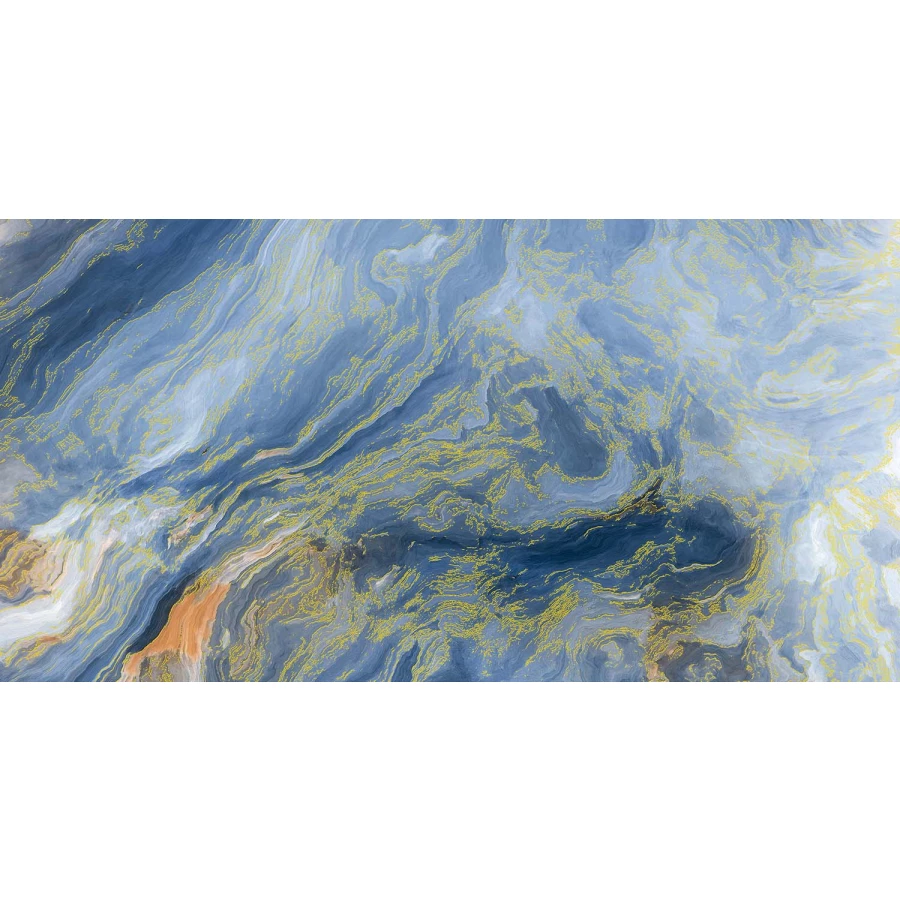 Плитка керамогранитная Azario Carlin Aqua Gold Carving H18004001G 120х60 см