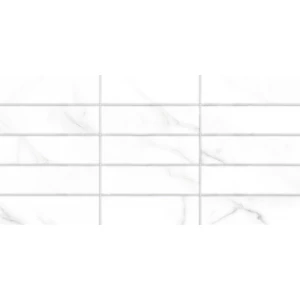Плитка настенная ALMA Ceramica Bronks рельефная матовая белая TWA3060BRK17 60х30 см