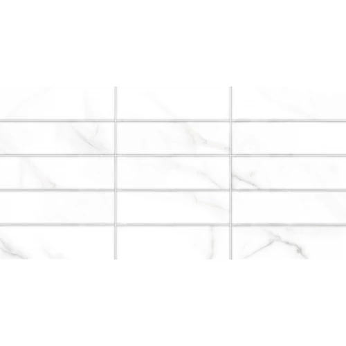 Плитка настенная ALMA Ceramica Bronks рельефная матовая белая TWA3060BRK17 60х30 см