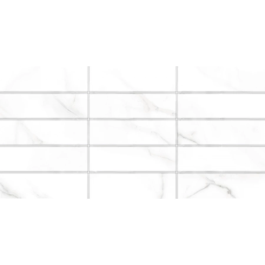 Плитка настенная ALMA Ceramica Bronks рельефная матовая белая TWA3060BRK17 60х30 см