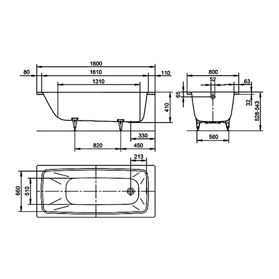 Стальная ванна Kaldewei Cayono easy-clean mod 751 275100013001 180x80 см