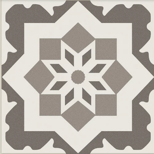 Плитка керамическая Ribesalbes Антигуа Деcор Грис / Antigua Decor Gris матовая серая PT01951 20х20 см