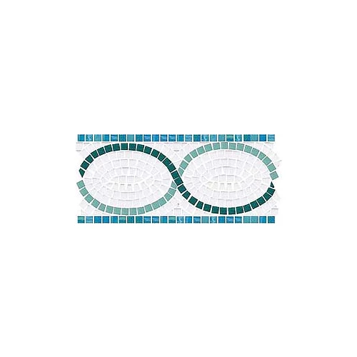 Бордюр из стеклянной мозаики Trend Aquatica Lambada 2х2 бело-бирюзовый LAMB 28,1х12,7 cм