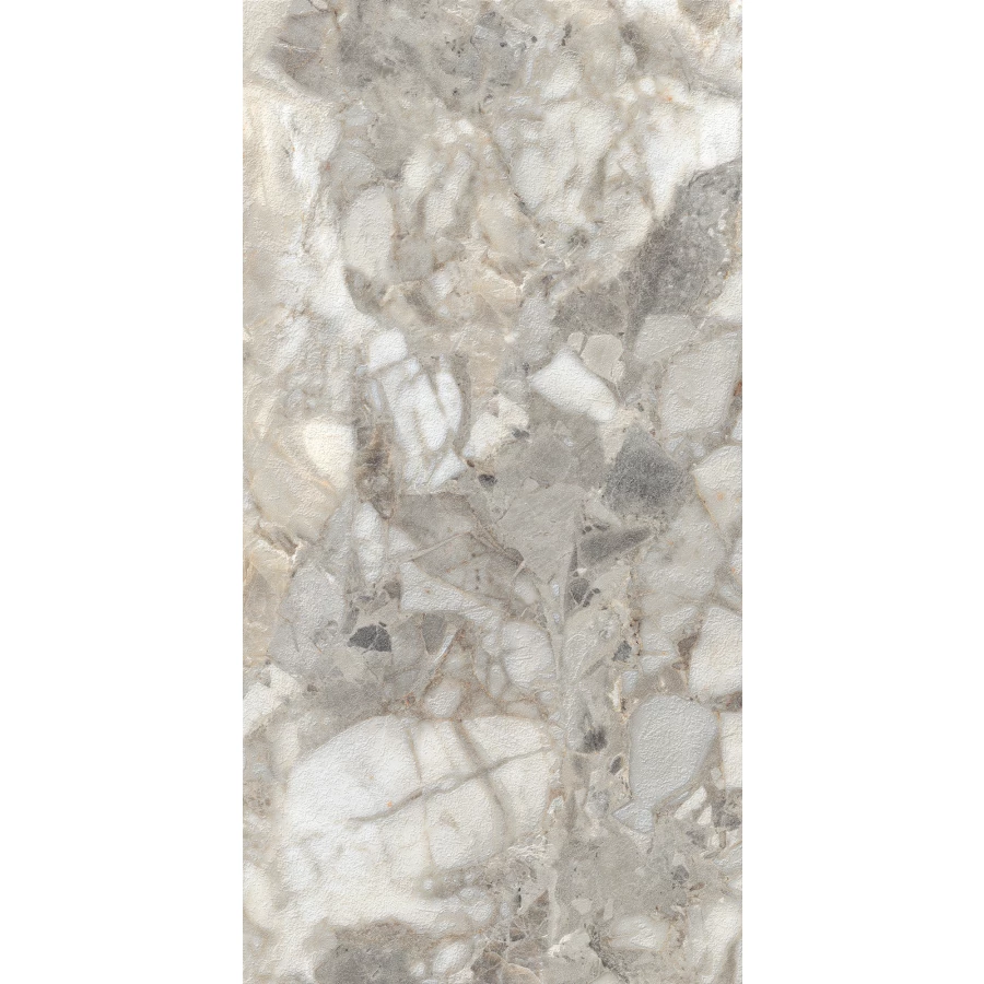 Керамогранит Creanza Aragonite White Shape+Glue Art 3D-глазурь матовый серый SH1001-G 120х60 см