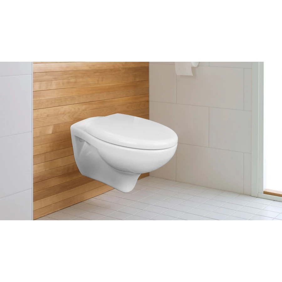 Унитаз подвесной Azario Stella безободковый с быстросъемным сидением микролифт белый AZ-VT005+AZ-VT005sc 37х40х55 см