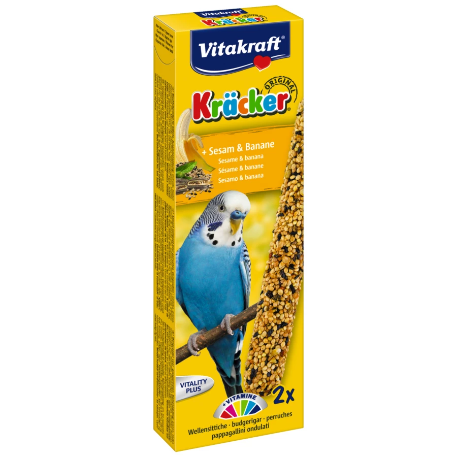 Лакомство для птиц Vitakraft Kracker Sesame & Banana Крекеры для волнистых попугаев кунжут с бананом 2 шт 