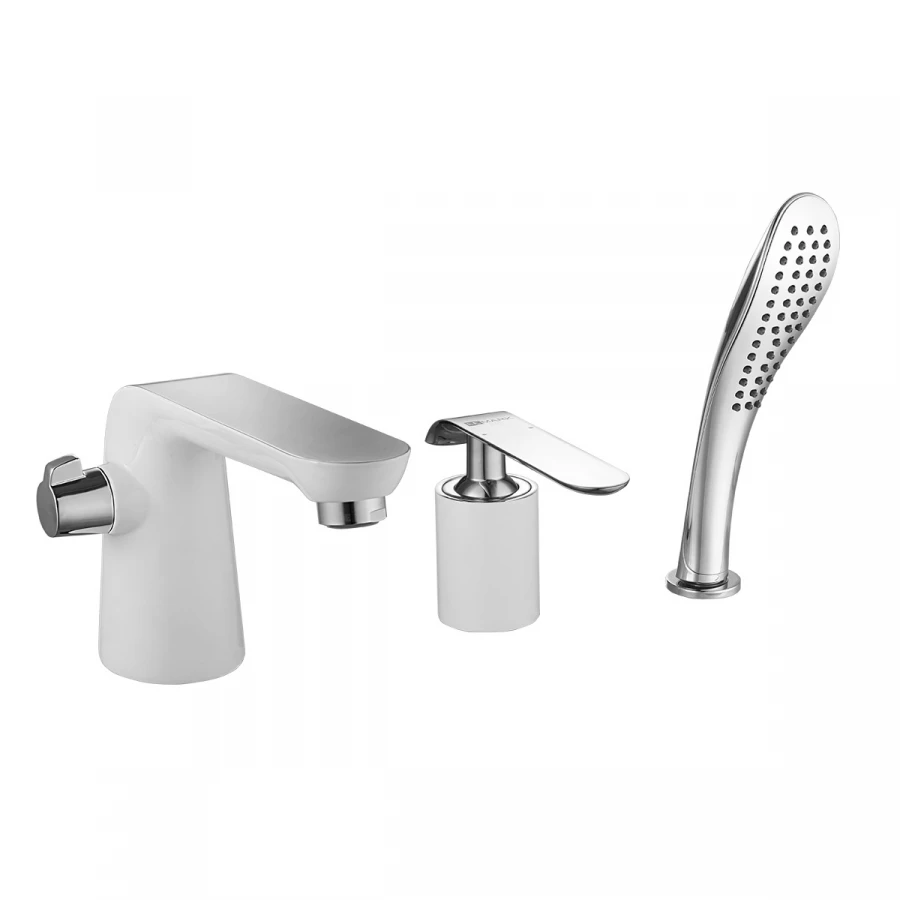 Смеситель на борт ванны Lemark Melange LM4947CW хром белый