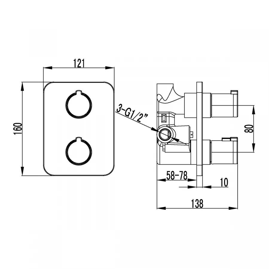 Смеситель Lemark Yeti для душа встраиваемый LM7843C