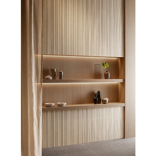 Керамогранит Kronos Essence Strip Light Matt матовый бежевый ES005 280х120 см